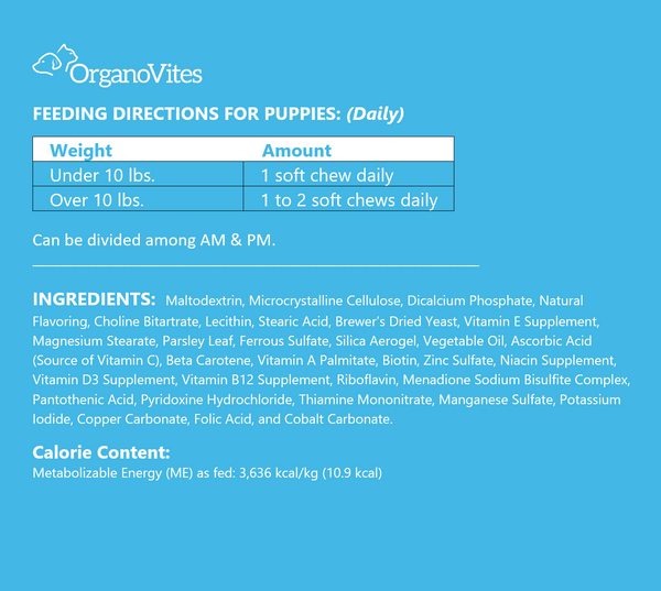 Puppy Daily Vitamins 60ct Organovites®